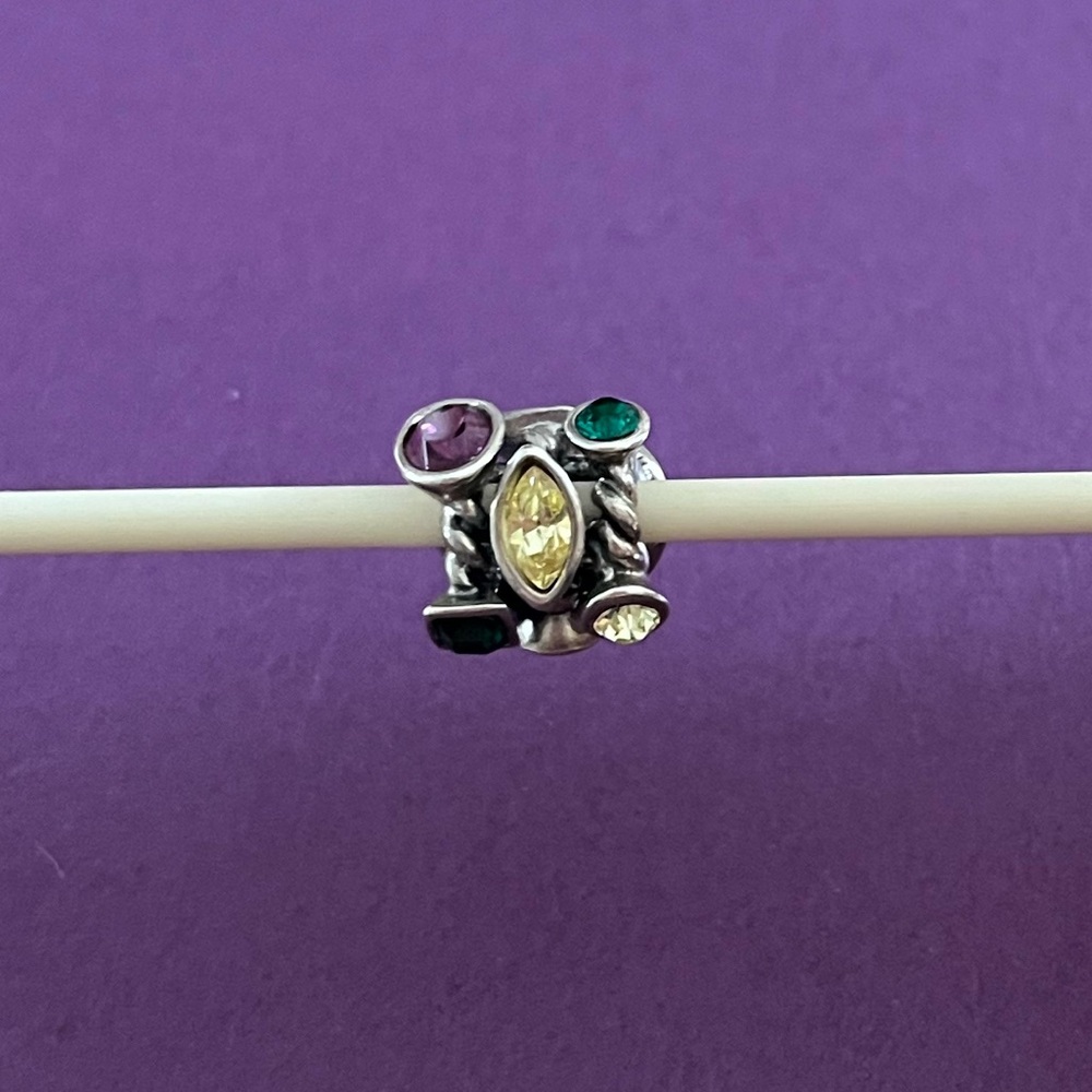 Chamilia retired Sterling silver and multi colored Swarovski crystal bead.